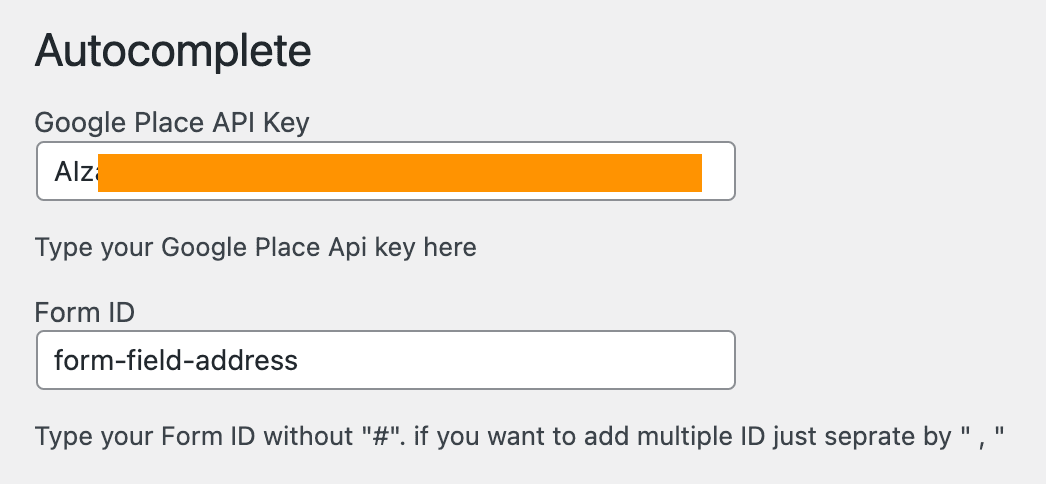 Add your API key and Form ID