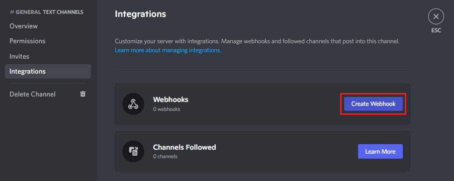 Create a Webhook Bot