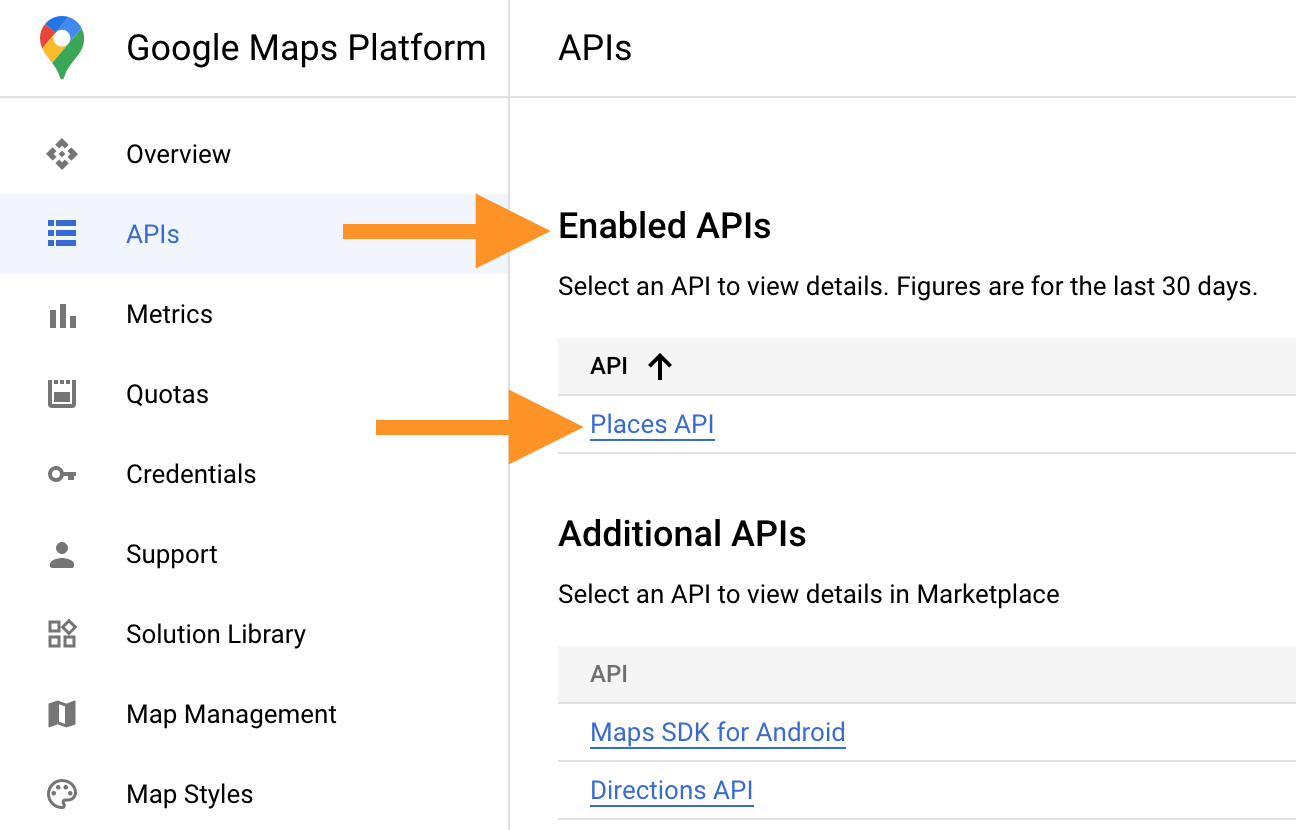 Enabled Places API