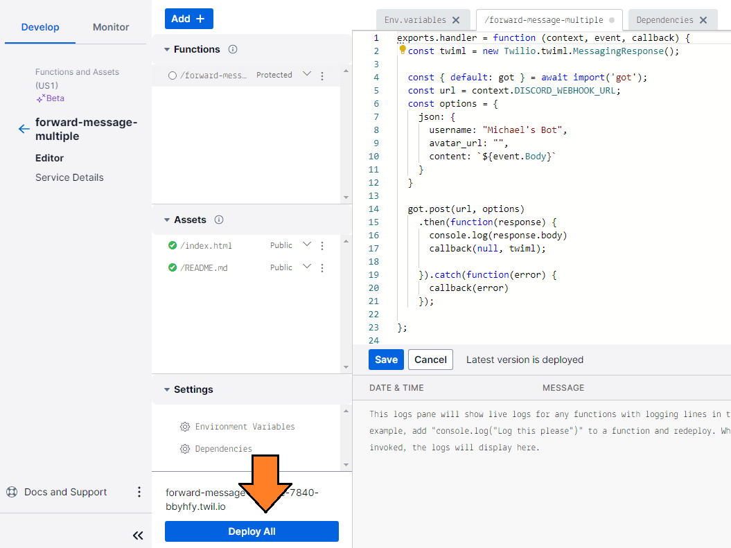 Add Code Snippet to Function